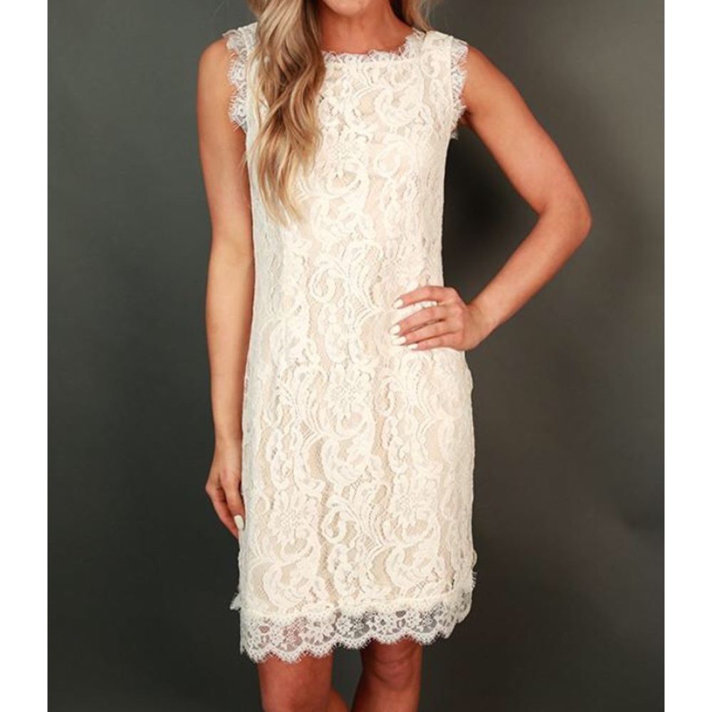 NWT- White/Ivory Lace Mini Dress